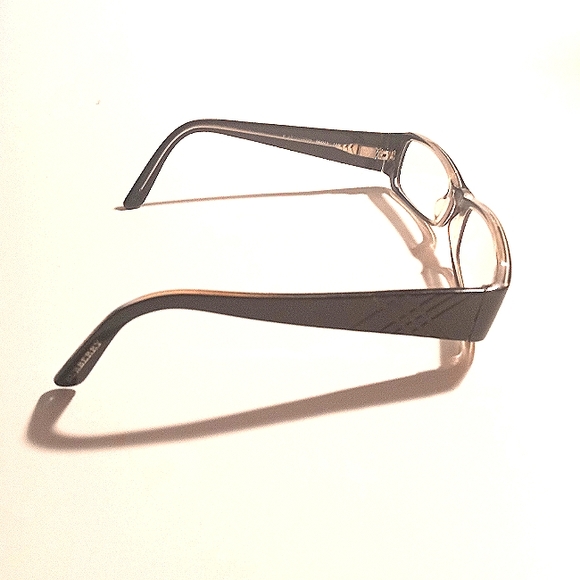 Vintage Burberry Black WomRectangular Eyeglasses Plaid Temples Italy B2043 3029 - Picture 2 of 9